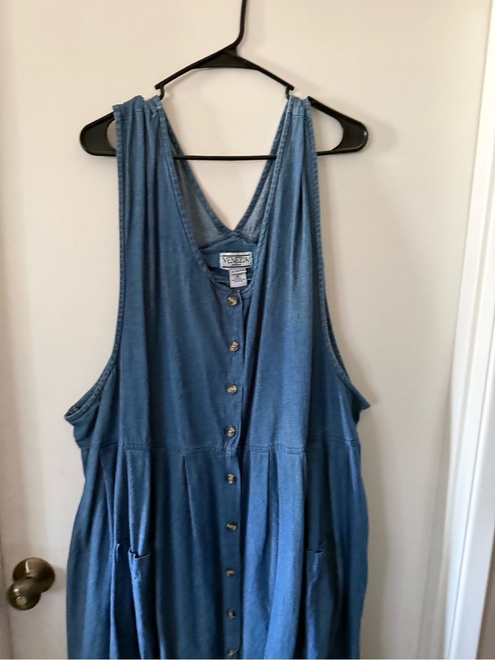 Venezia Woman’s Plus Denim Chambray Jumper Dress Vintage Y2K 28/30W